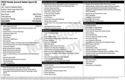 2022 Honda Accord Sport Special Edition