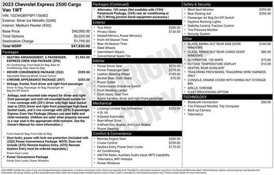 2023 Chevrolet Express Cargo Van Work Van
