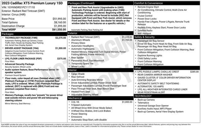 2023 Cadillac XT5 AWD Premium Luxury