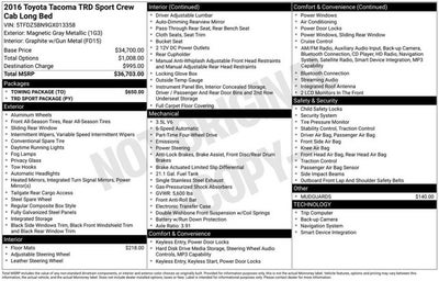 2016 Toyota Tacoma TRD Sport