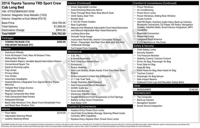2016 Toyota Tacoma TRD Sport