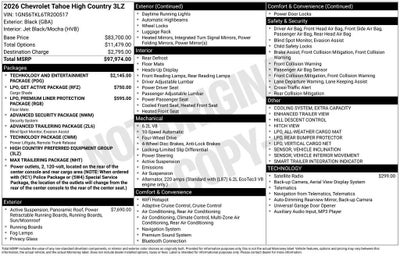 2026 Chevrolet Tahoe High Country