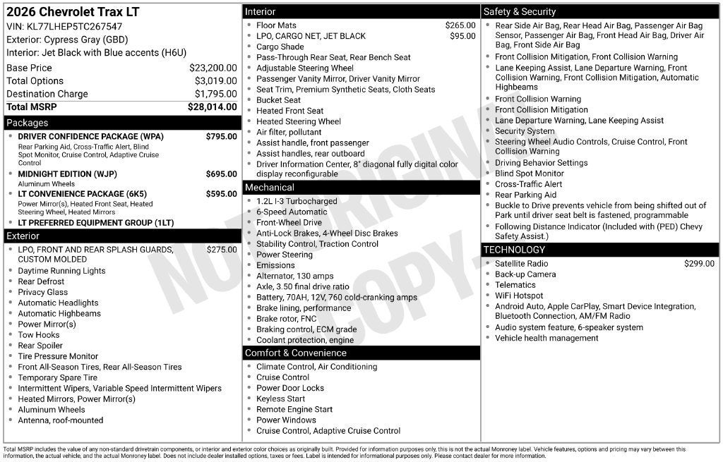 2026 Chevrolet Trax LT