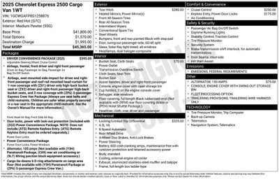 2025 Chevrolet Express Cargo 2500 WT