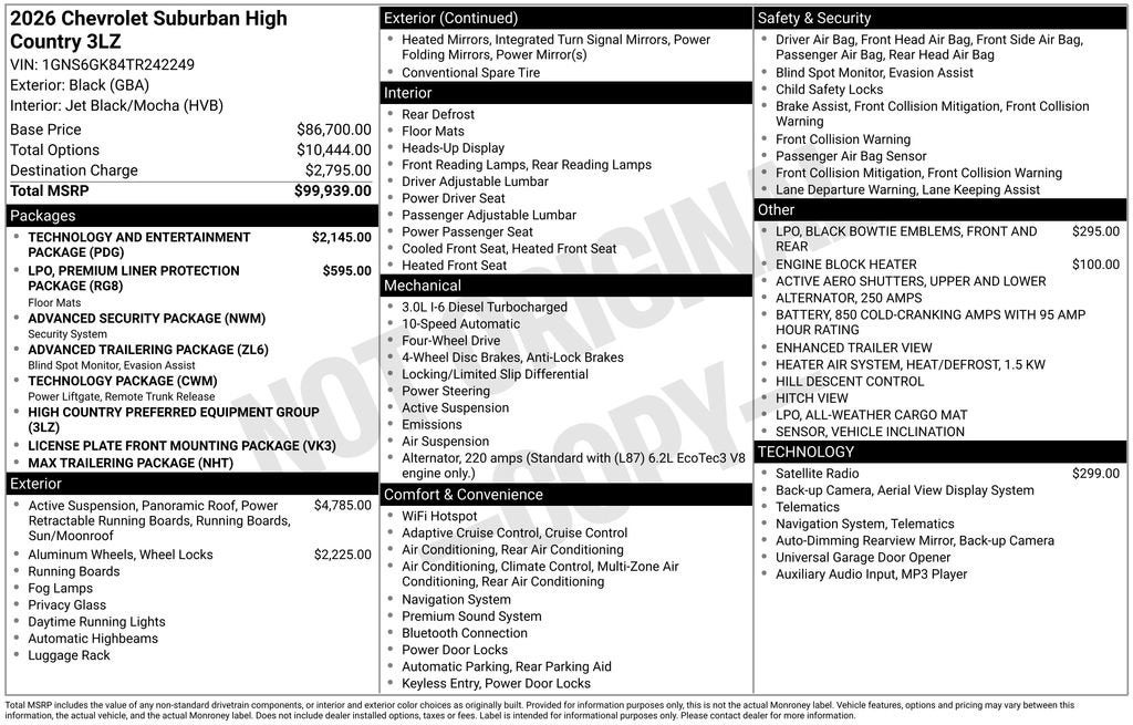2026 Chevrolet Suburban High Country