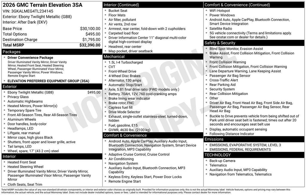 2026 GMC Terrain Elevation