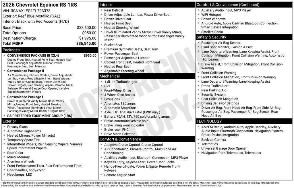 2026 Chevrolet Equinox RS