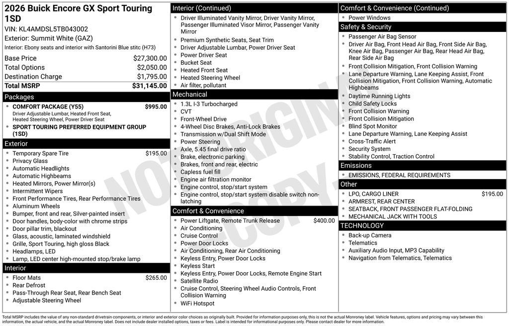 2026 Buick Encore GX Sport Touring