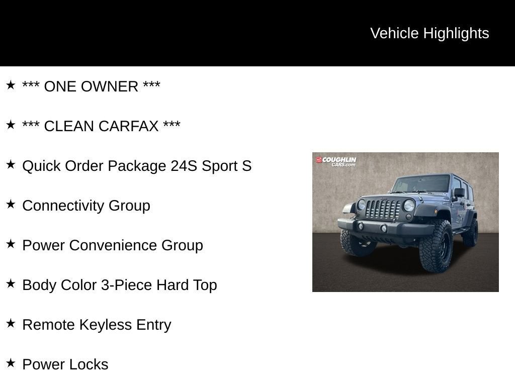 2018 Jeep Wrangler JK Unlimited Sport S