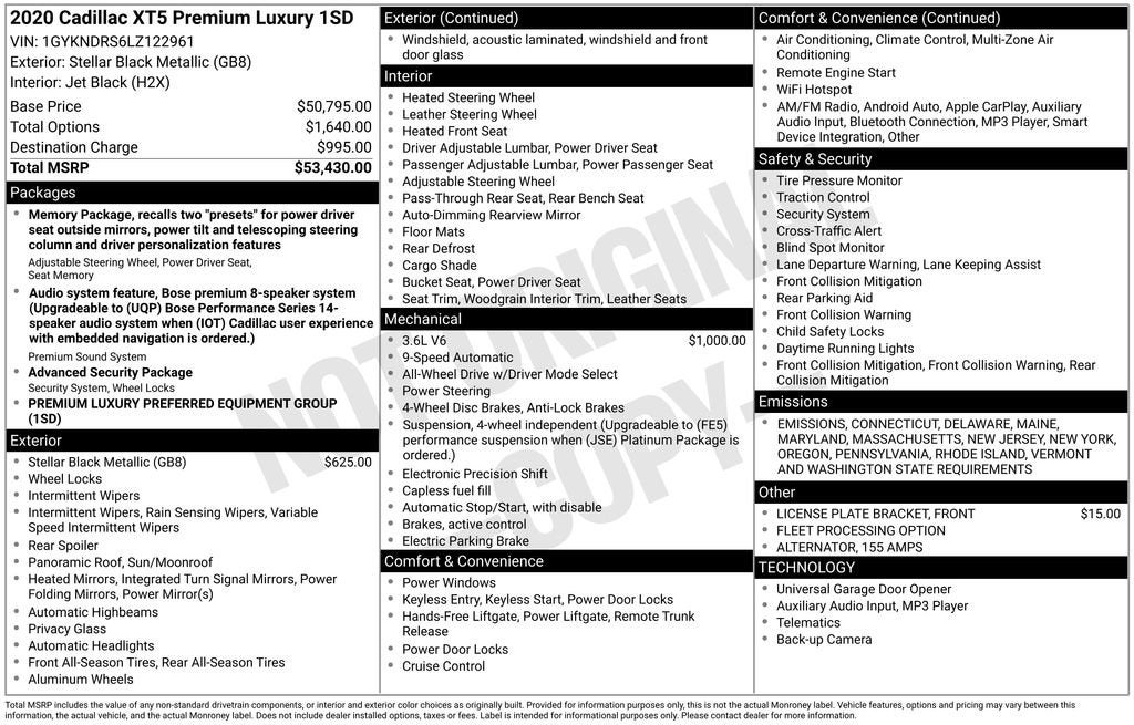 2020 Cadillac XT5 Premium Luxury
