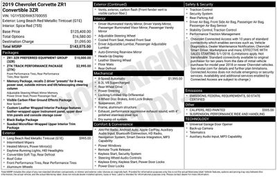 2019 Chevrolet Corvette ZR1 ZR1 3ZR