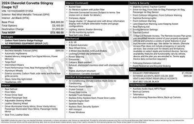 2024 Chevrolet Corvette Stingray 1LT