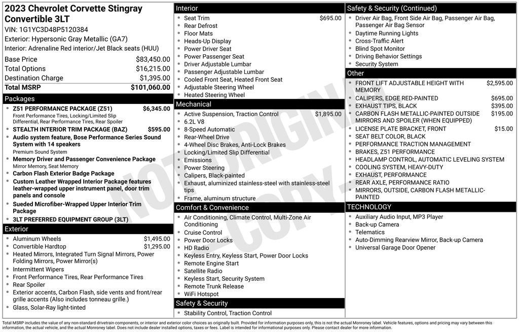 2023 Chevrolet Corvette Stingray 3LT
