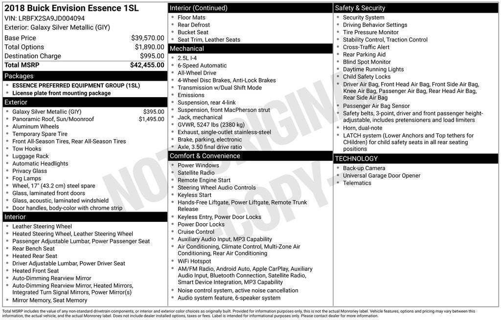 2018 Buick Envision Essence
