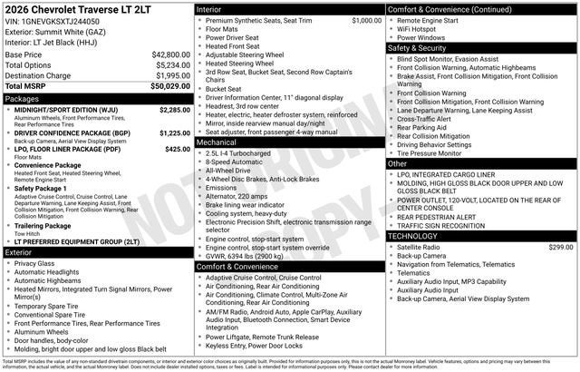 2026 Chevrolet Traverse LT