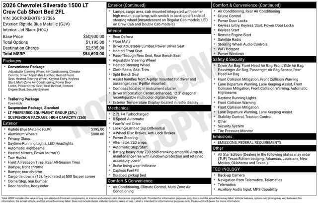 2026 Chevrolet Silverado 1500 LT (2FL)