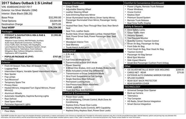 2017 Subaru Outback Limited